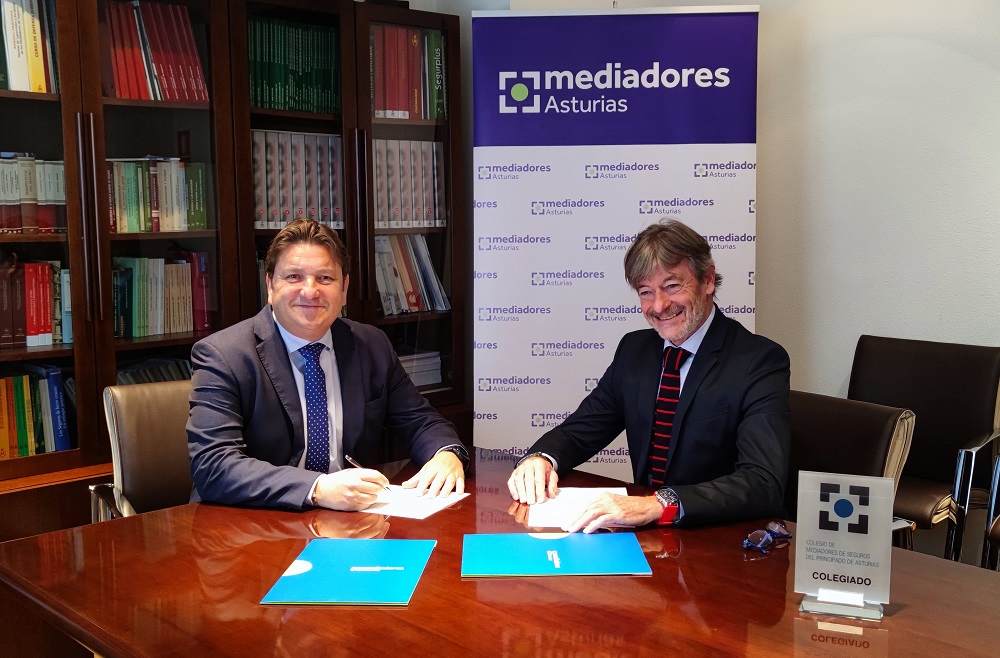 Reinerio Sarasúa (Mediadores Asturias) y León Palazuelos (Preventiva Seguros)